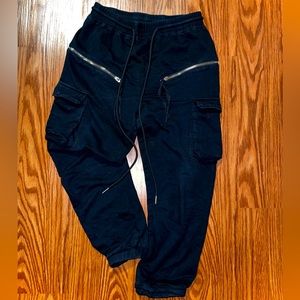 Black Zipper Joggers Size S